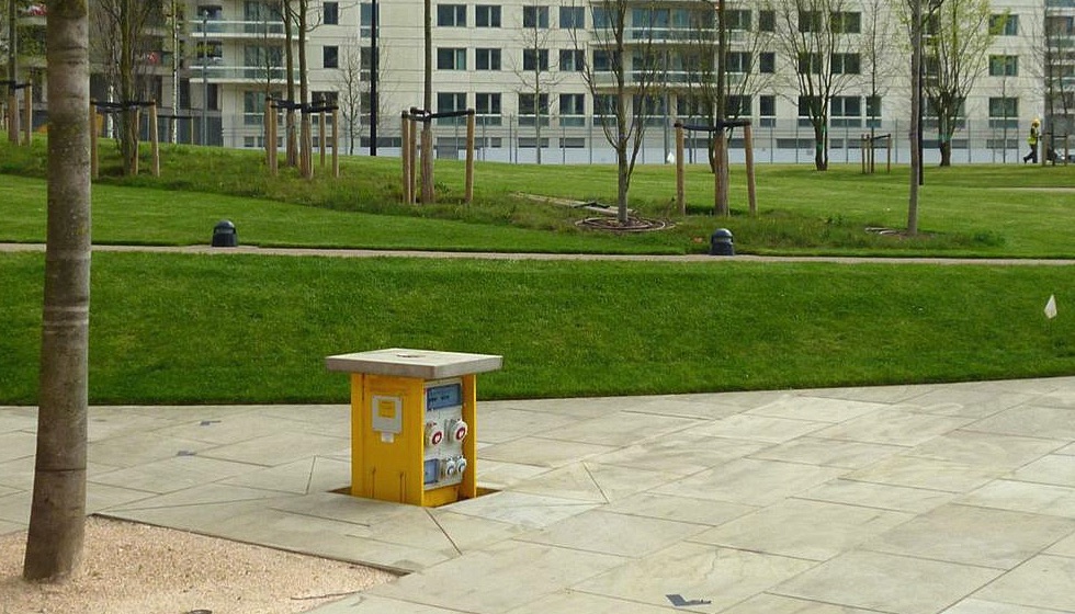 A pop up service unit installed in the grounds of the Athletes’ Village in Stratford, which was home to those competing in the London 2012 Olympics.